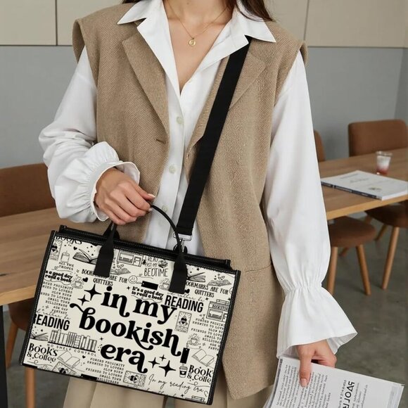 Bookish Canvas Tote Bag Reading Lover Gift Bookworm Shopper - Picture 7 of 7